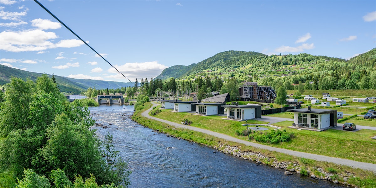 Overview of Topcamp Hallingdal from across the river. Photo